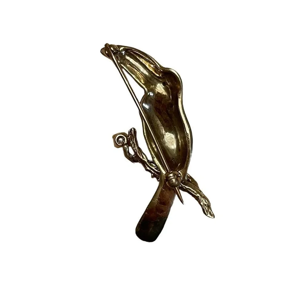 Vintage Enamel Toucan Pin Brooch